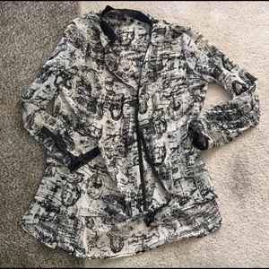 Black and white sheer shirt